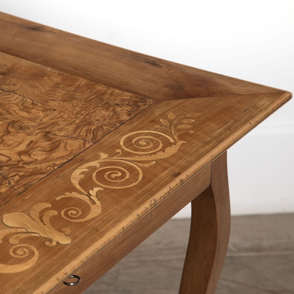 19th Century French Cherry Wood Inlaid Side Table TC5221947