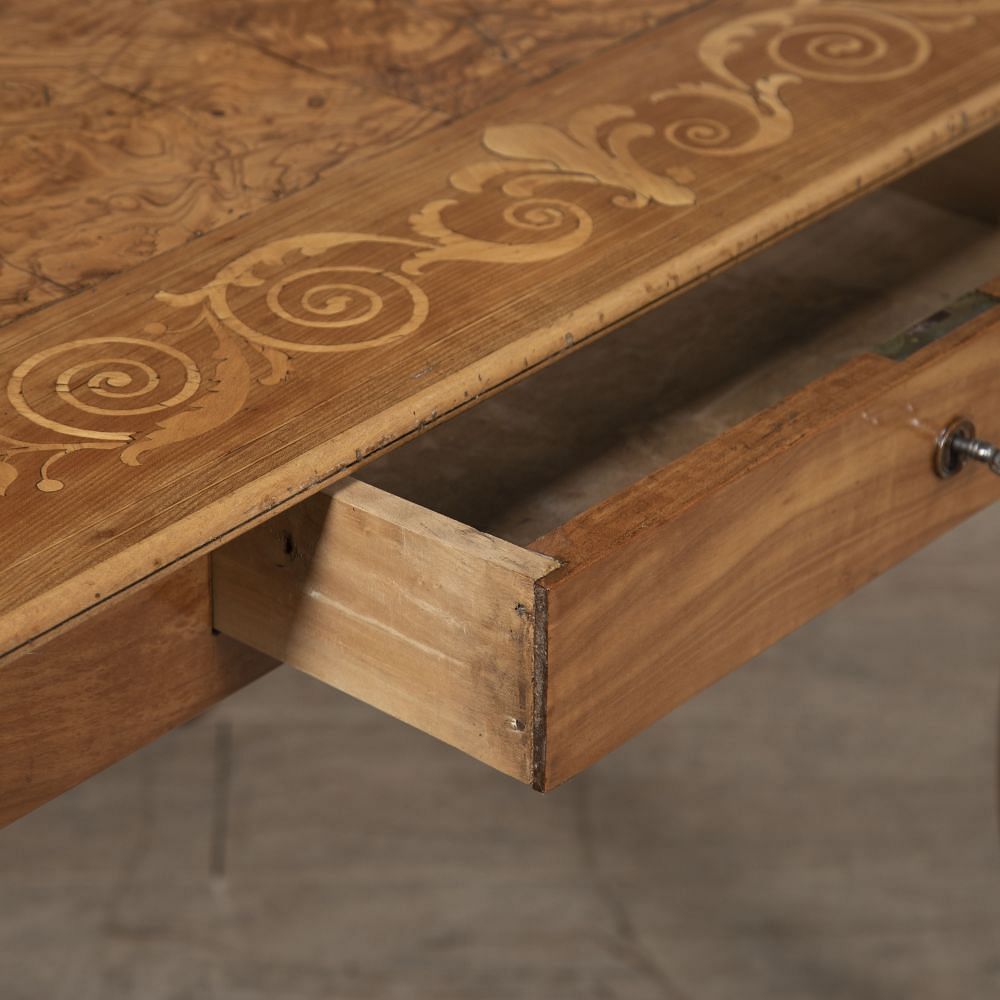 19th Century French Cherry Wood Inlaid Side Table TC5221947