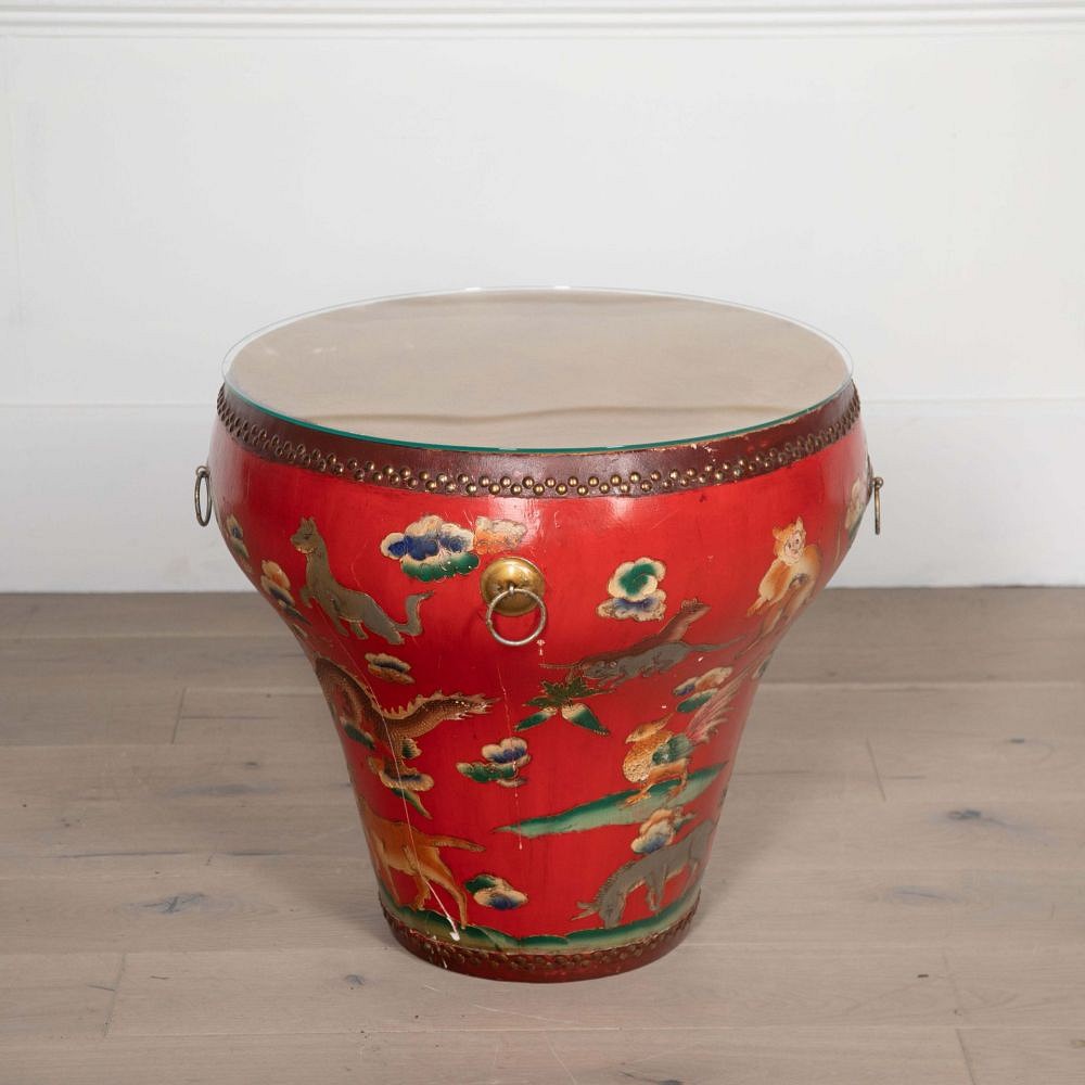 20th Century Decorative Painted Drum TC8432060