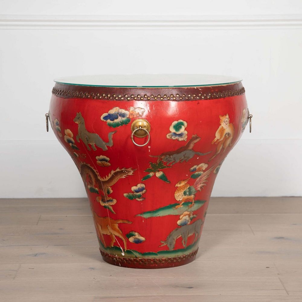 20th Century Decorative Painted Drum TC8432060