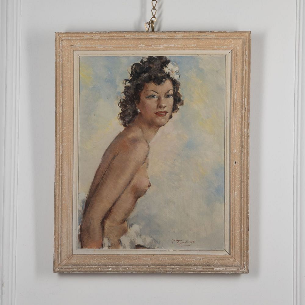 Framed Signed Portrait of A Female Nude After Domergue5152 WD1531321