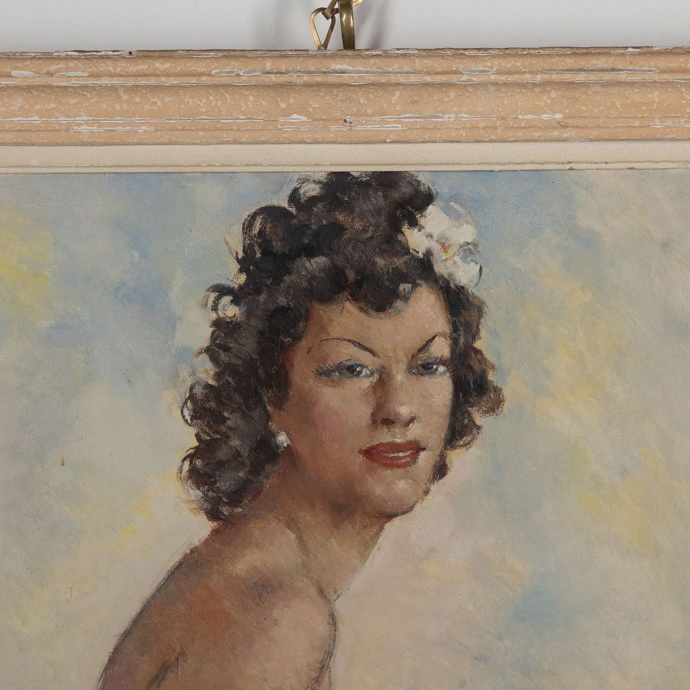 Framed Signed Portrait of A Female Nude After Domergue5152 WD1531321