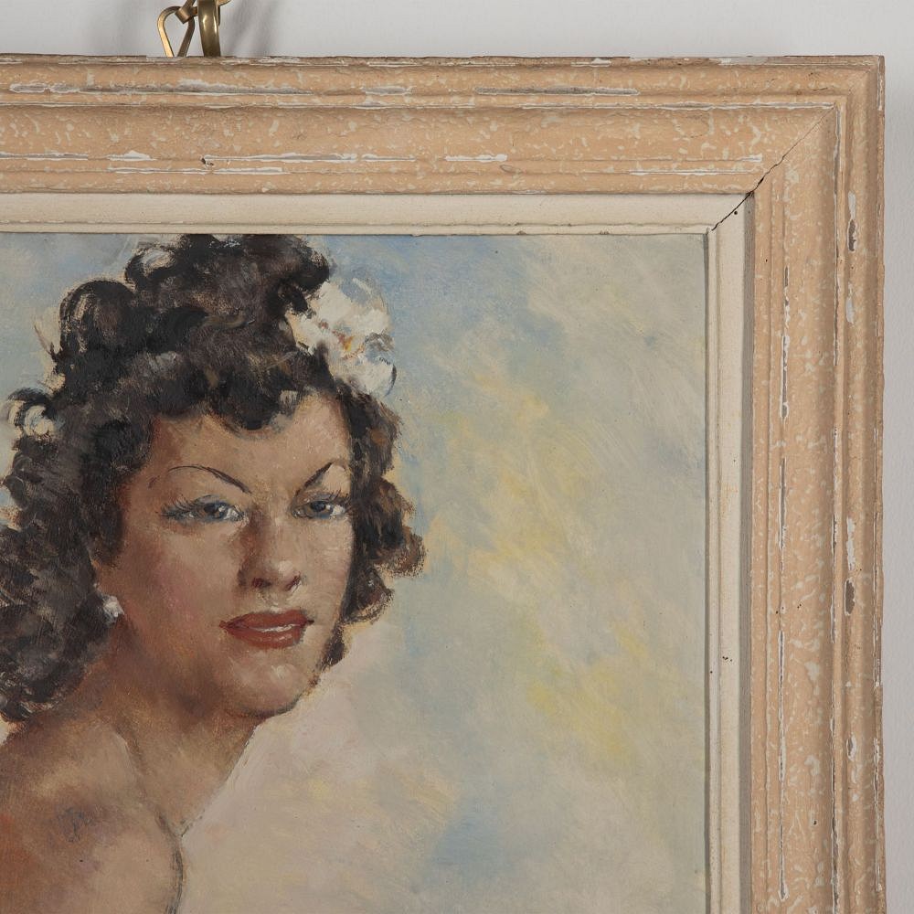 Framed Signed Portrait of A Female Nude After Domergue5152 WD1531321