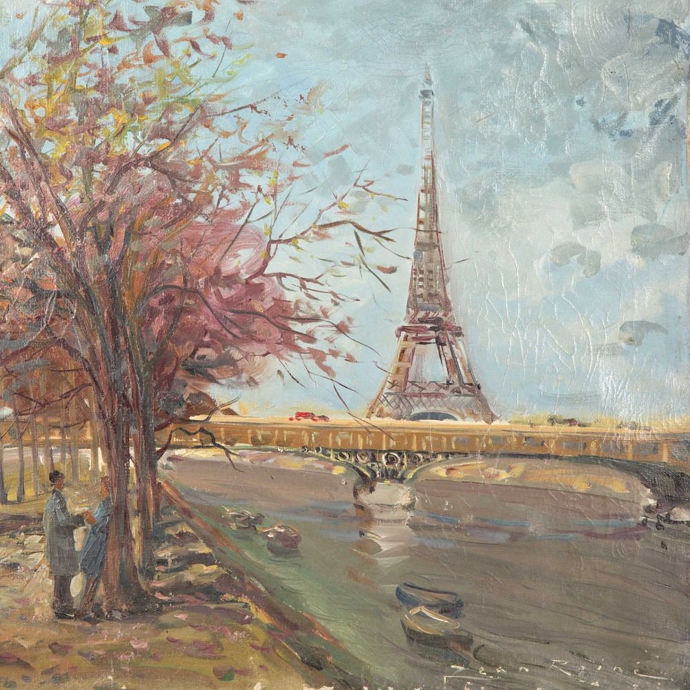 20th Century 'La Tour Eiffel' Oil Painting WD1531326