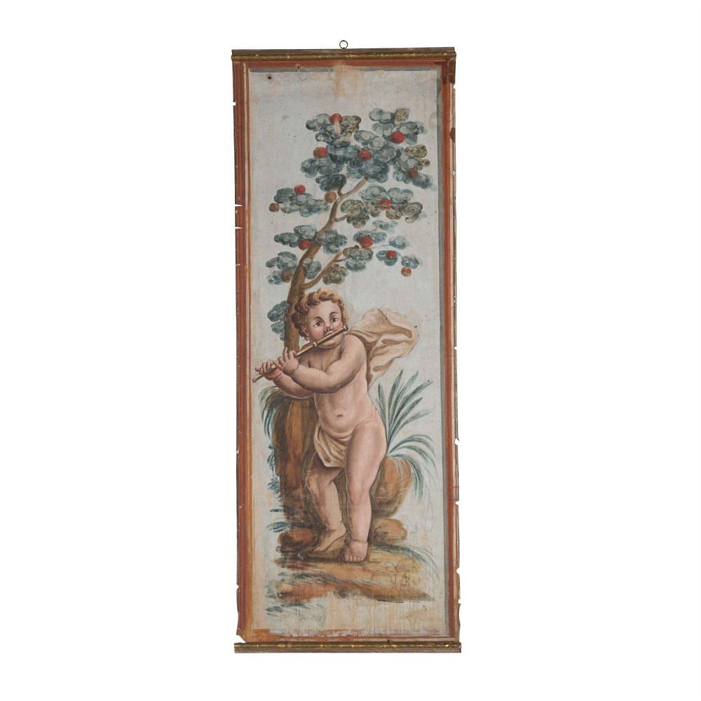 Large 19th Century French Oil on Panel Painting of a Cherub WD1557286