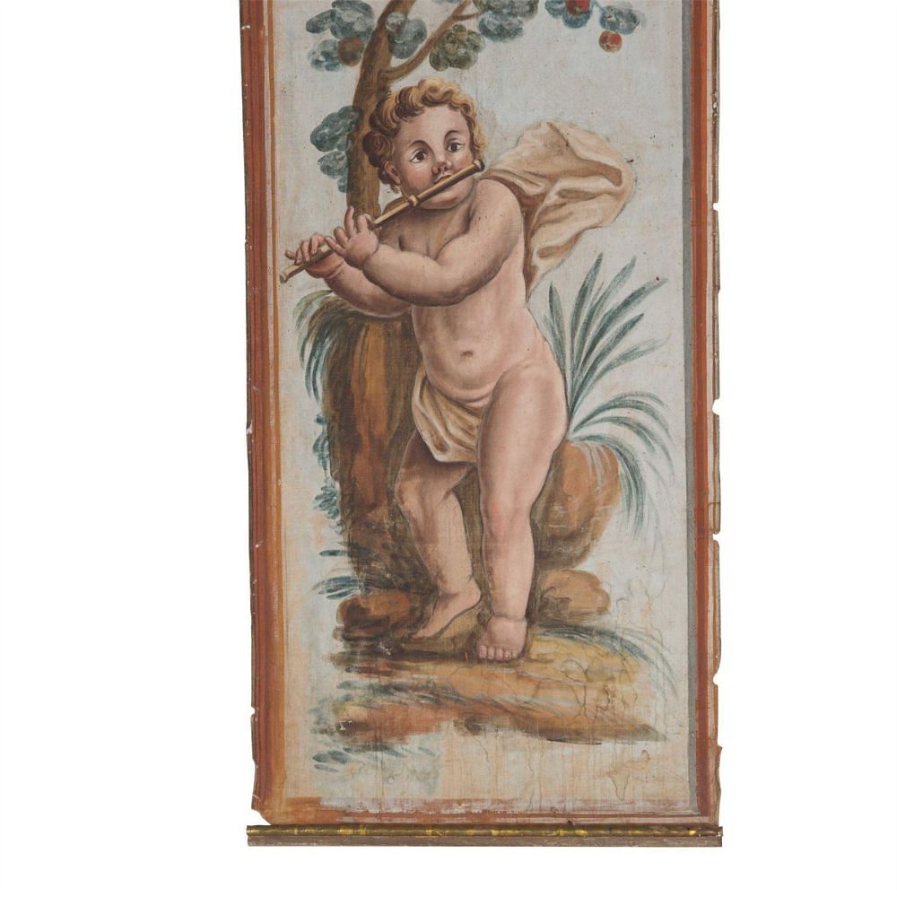 Large 19th Century French Oil on Panel Painting of a Cherub WD1557286