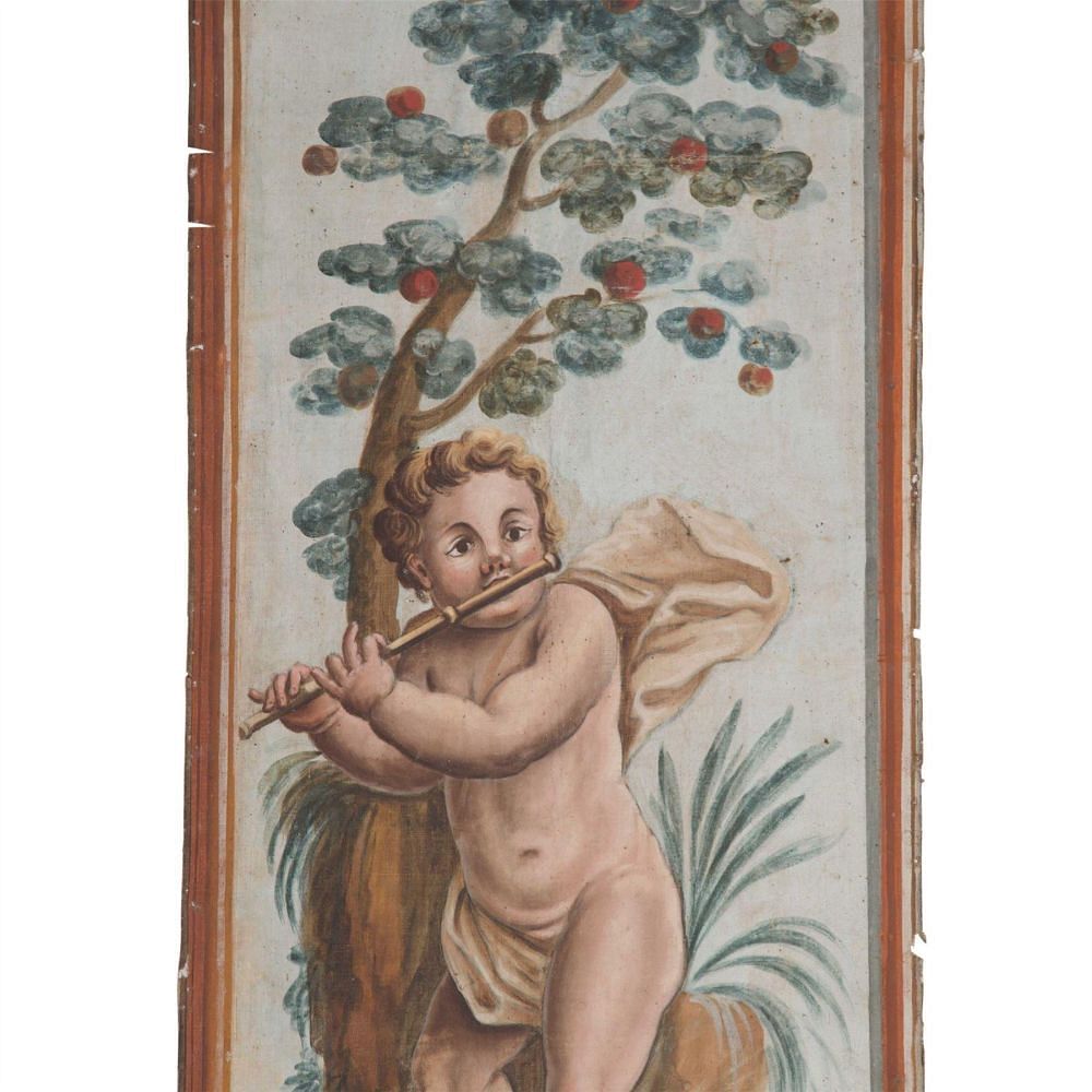 Large 19th Century French Oil on Panel Painting of a Cherub WD1557286