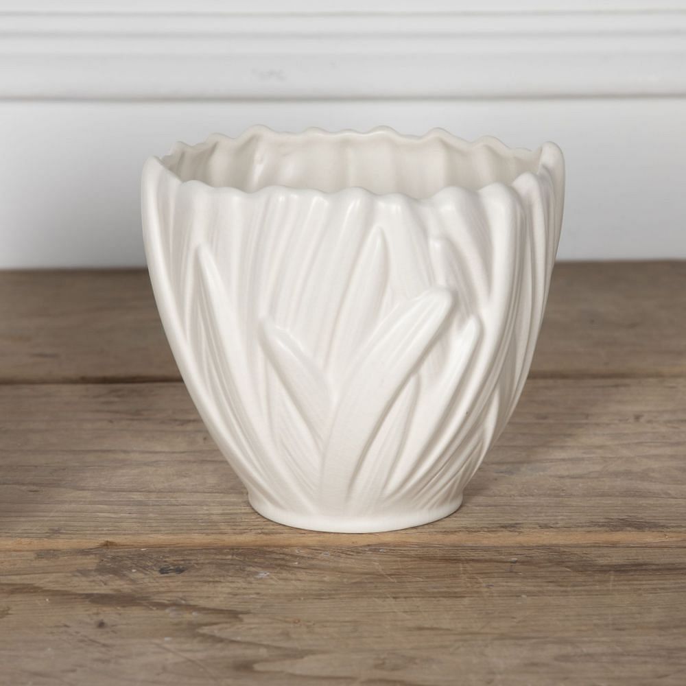 20th Century English White Glazed Flower Vases WD7231488