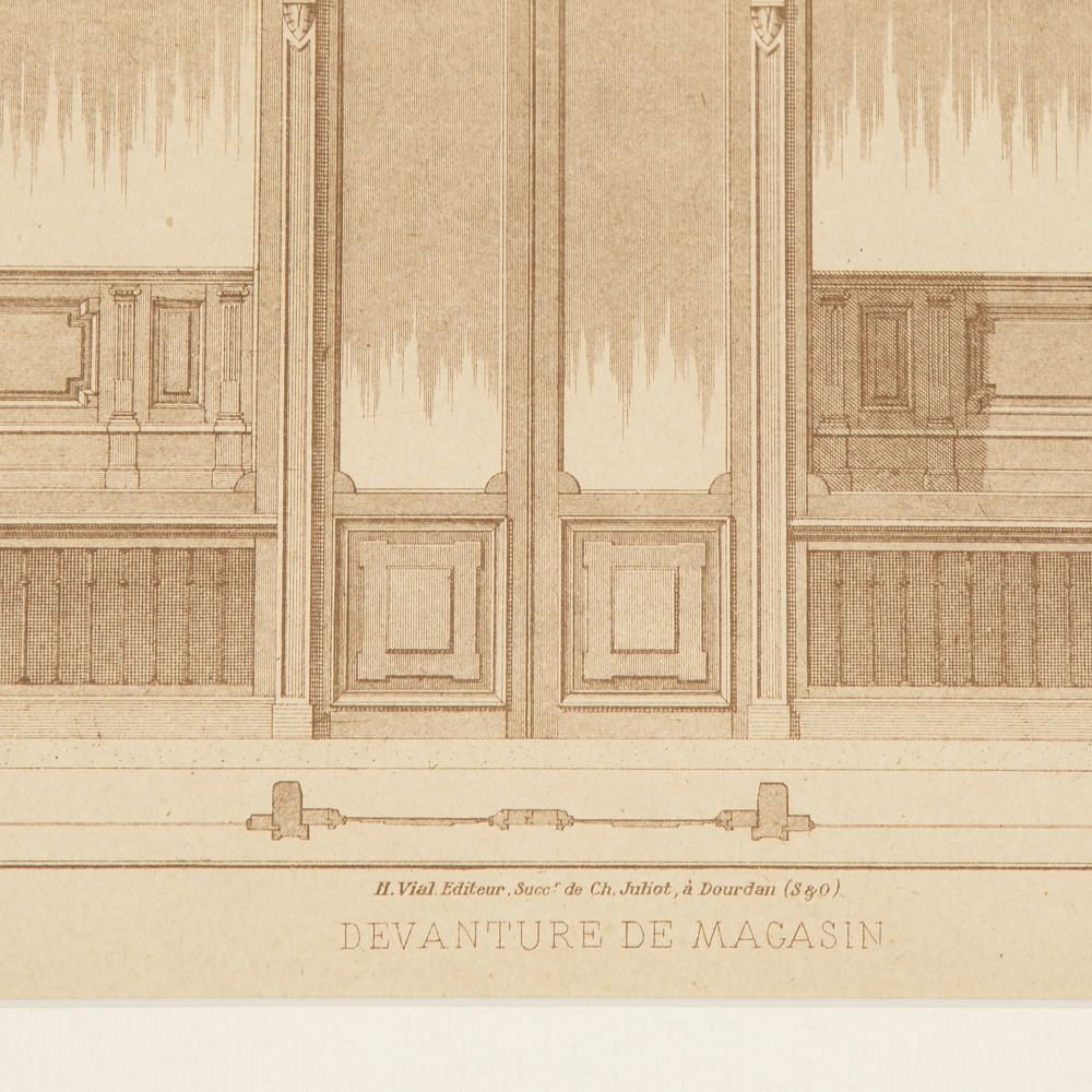 Set of Four French Architectural Engravings of Shopfronts WD8019925