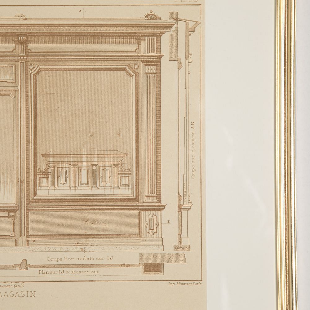Set of Four French Architectural Engravings of Shopfronts WD8019925