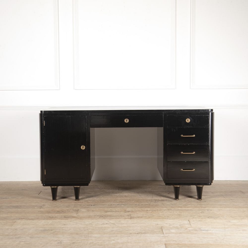 French Ebonised 1960s Pedestal Desk DA4814133