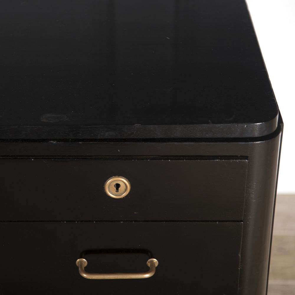 French Ebonised 1960s Pedestal Desk DA4814133