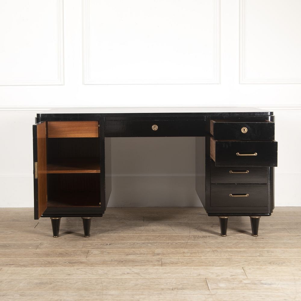 French Ebonised 1960s Pedestal Desk DA4814133