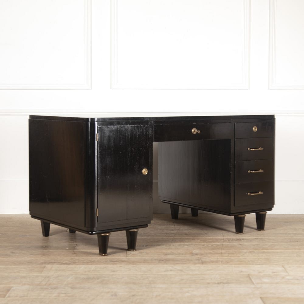 French Ebonised 1960s Pedestal Desk DA4814133
