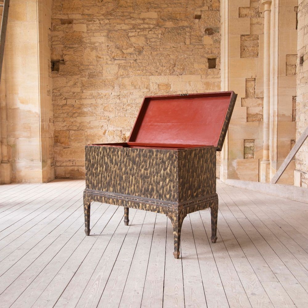 American 18th Century Painted Chest on Stand CB0910096