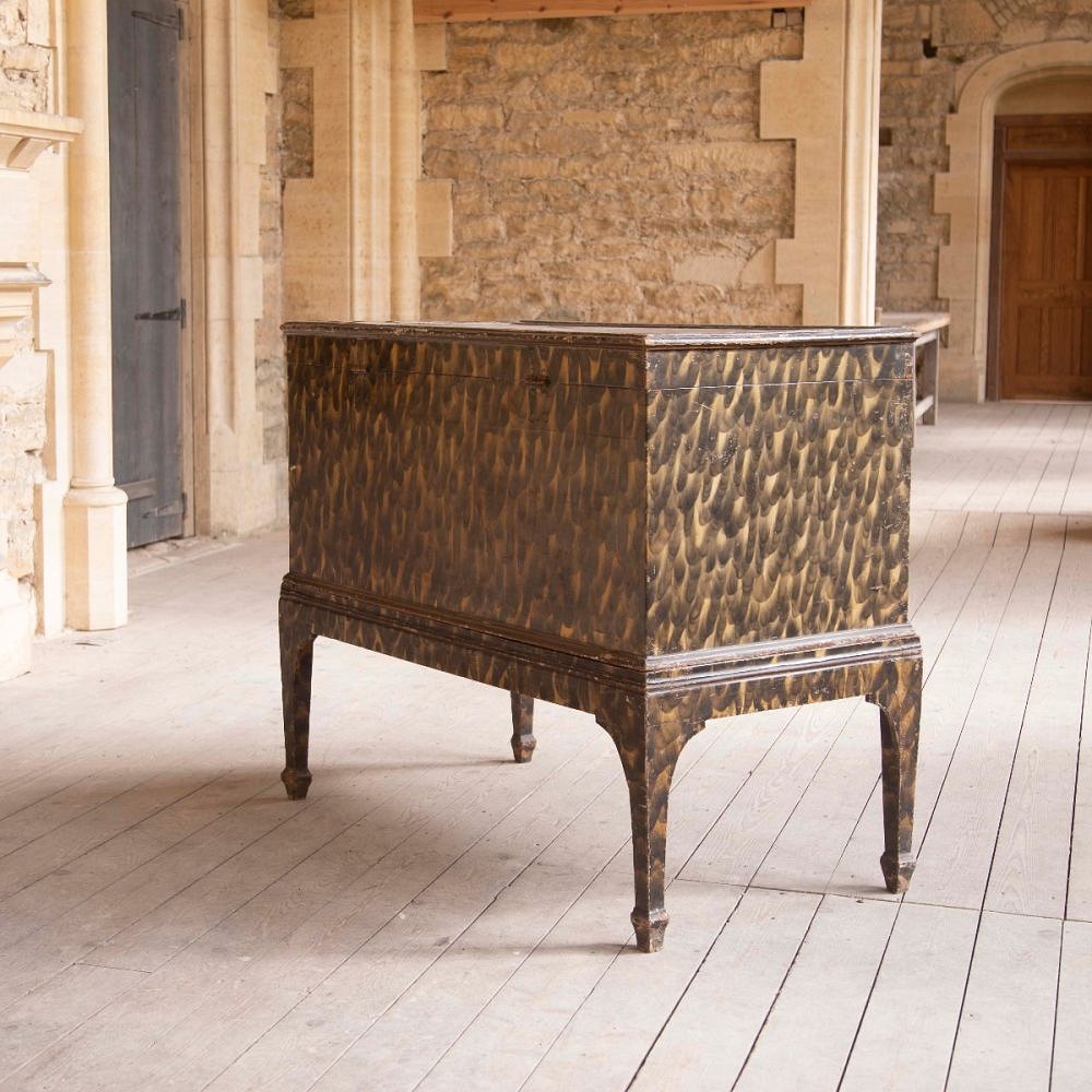 American 18th Century Painted Chest on Stand CB0910096