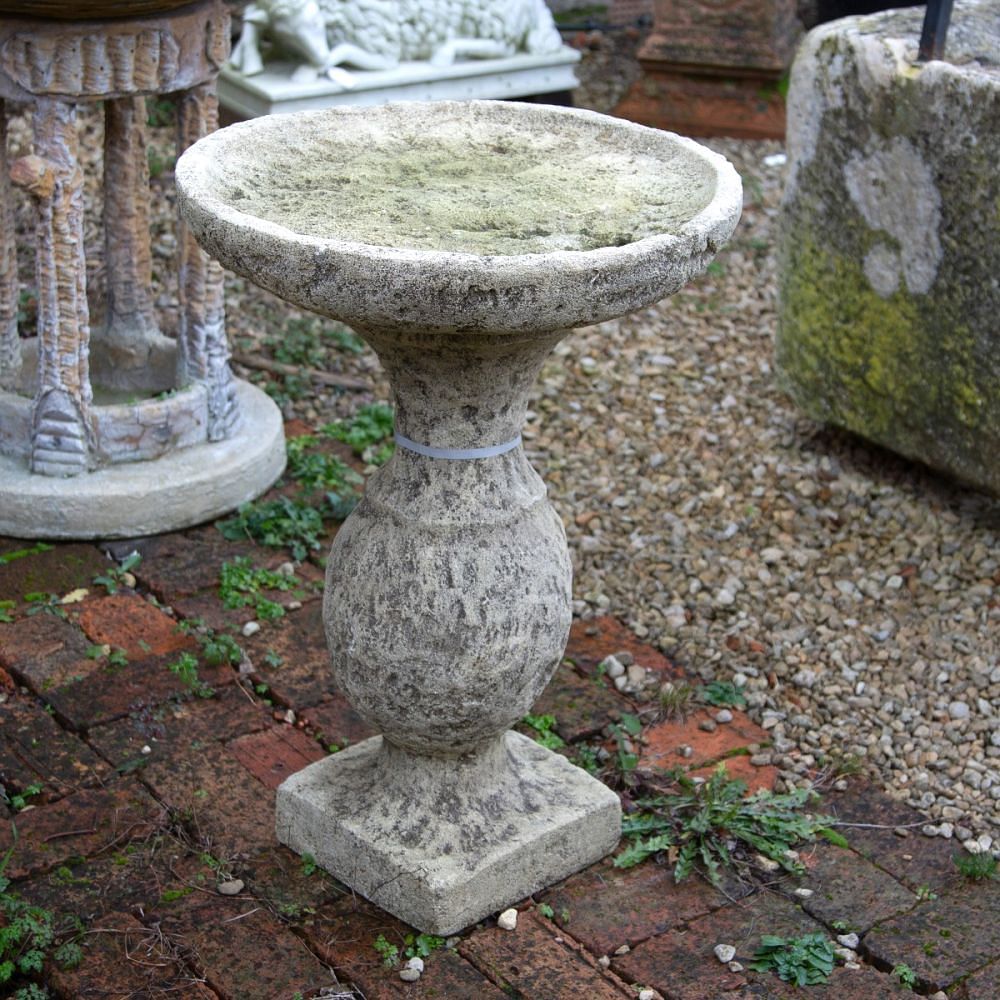 Stone Birdbath on Baluster Pedestal GA1961618