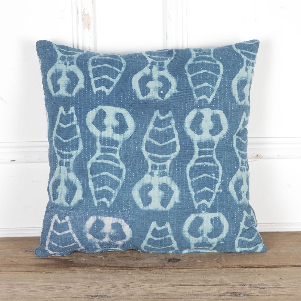 20th Century Hand Blocked Indian Textile Cushion RT9026055