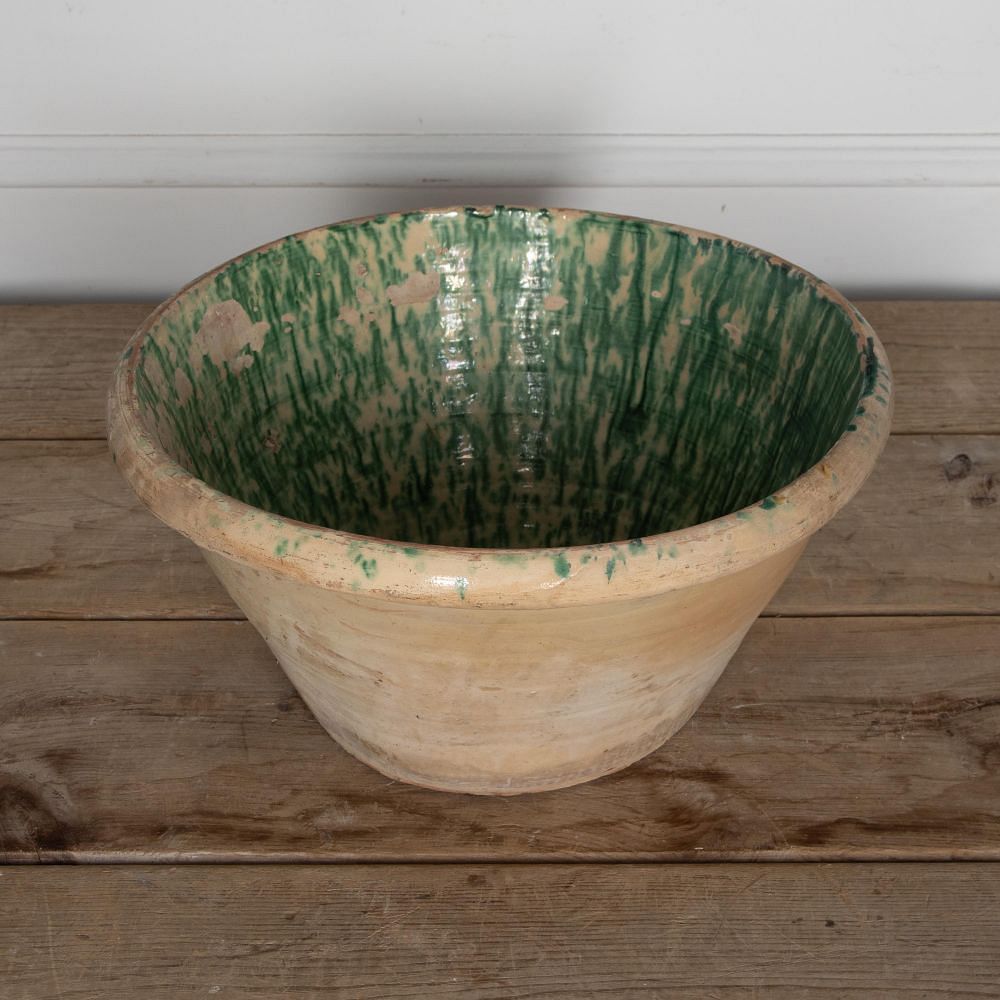 Large 19th Century Italian Green Glaze Bowl DA2329653
