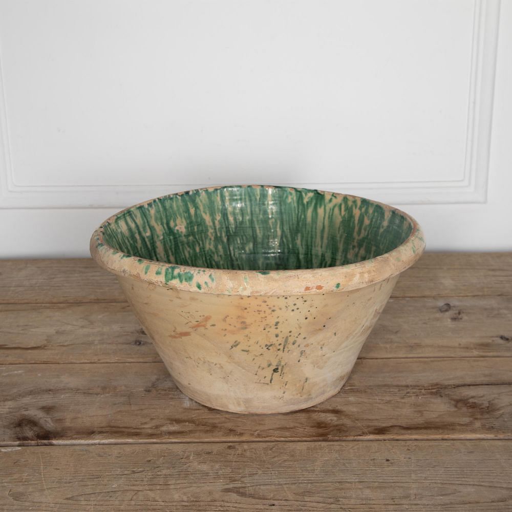 Large 19th Century Italian Green Glaze Bowl DA2329653