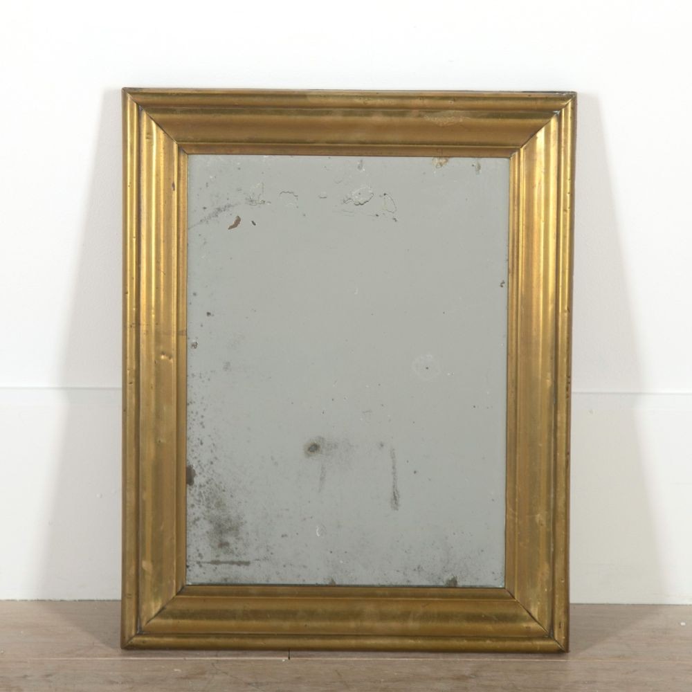 19th Century French Brass Bistro Mirror MI1555396