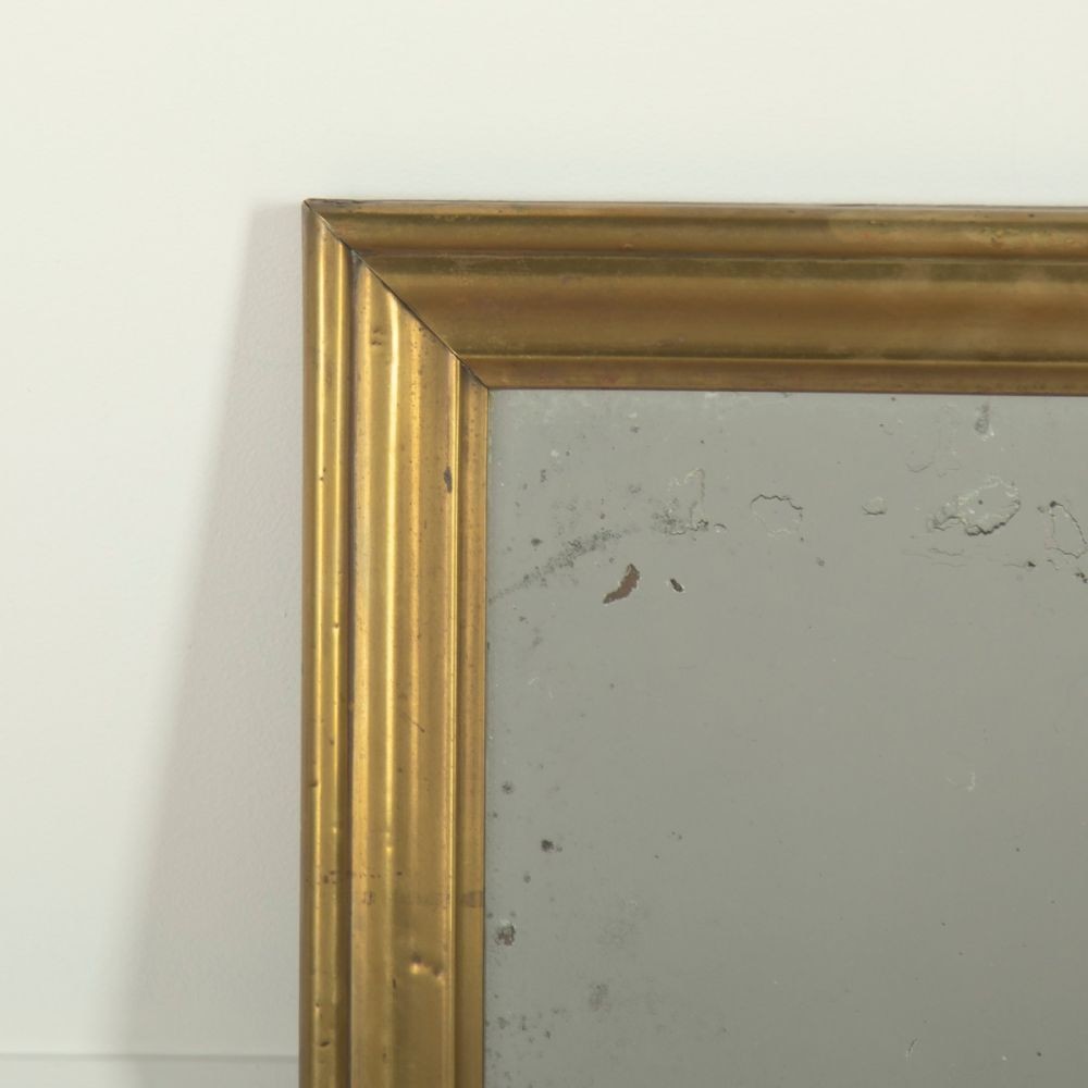 19th Century French Brass Bistro Mirror MI1555396