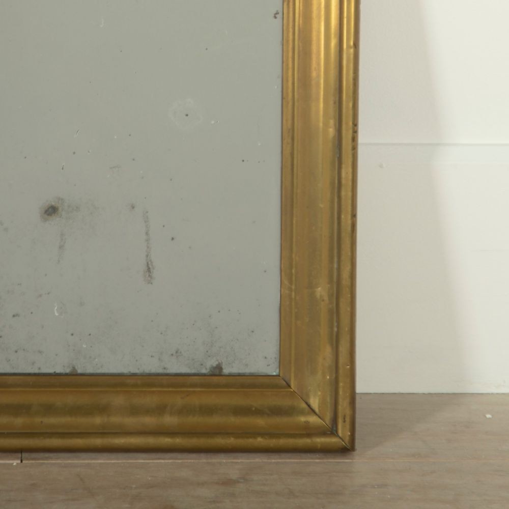 19th Century French Brass Bistro Mirror MI1555396