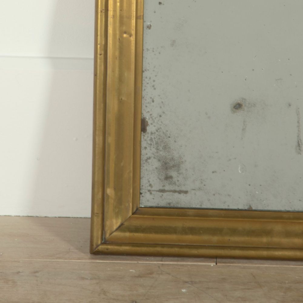 19th Century French Brass Bistro Mirror MI1555396