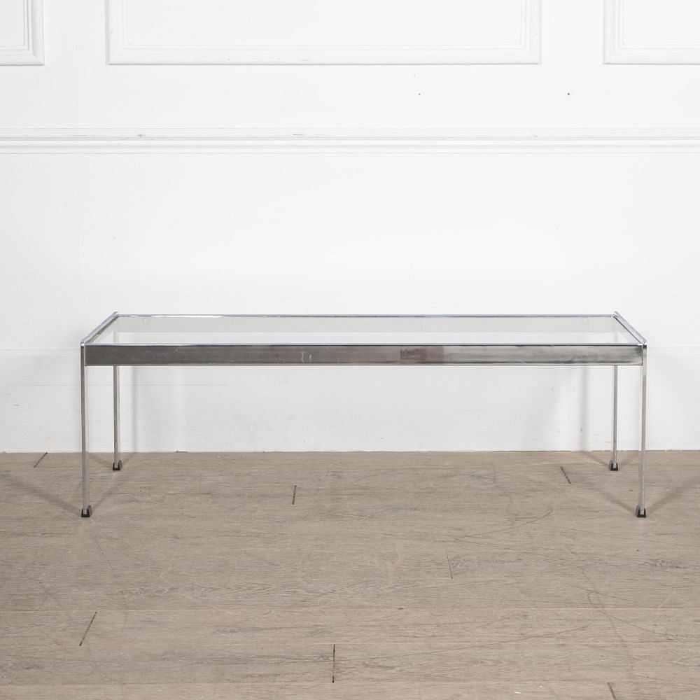 Mid-Century Chrome and Glass Coffee Table CT0430162