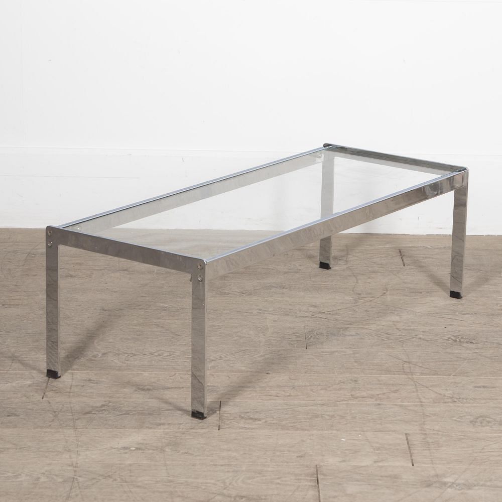 Mid-Century Chrome and Glass Coffee Table CT0430162