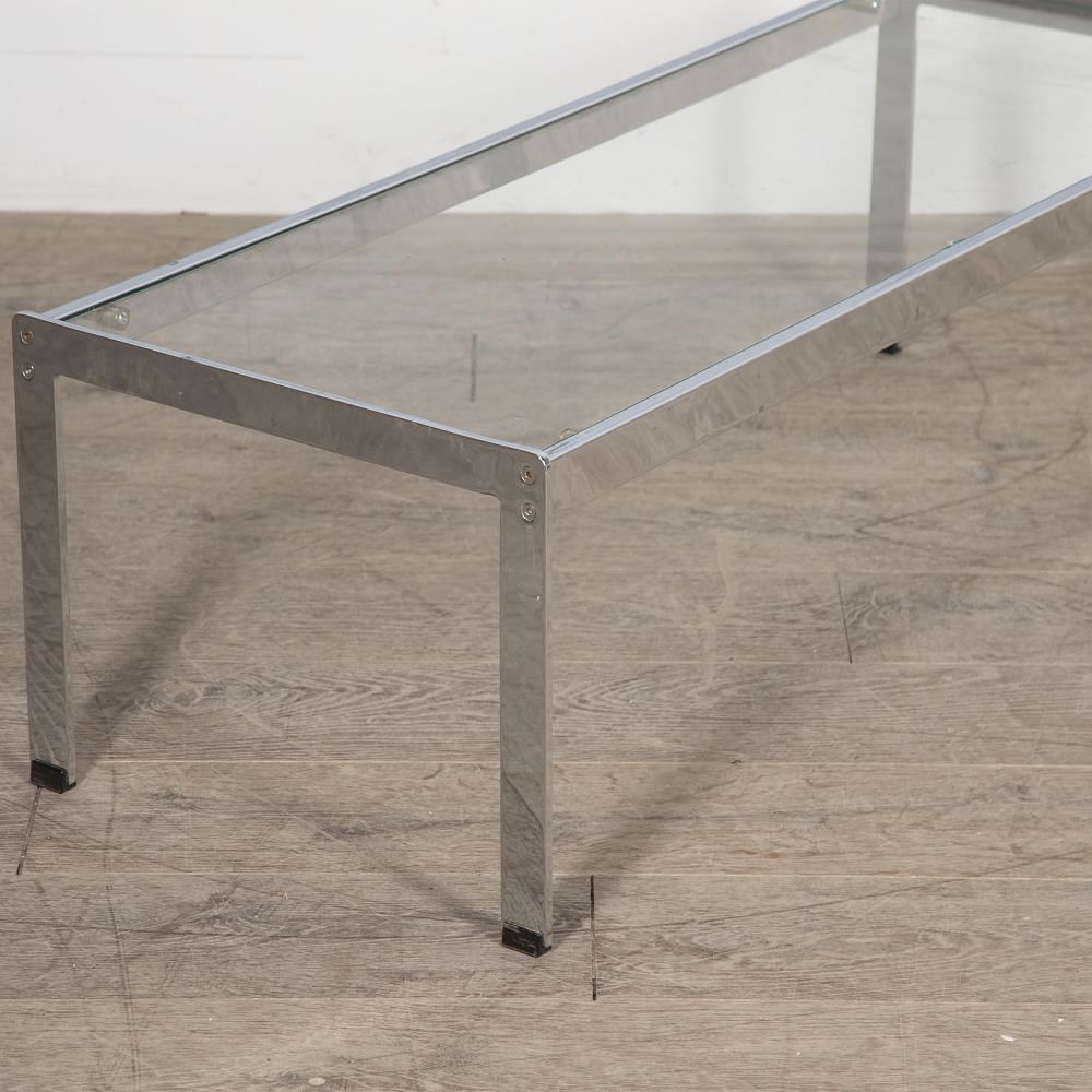 Mid-Century Chrome and Glass Coffee Table CT0430162
