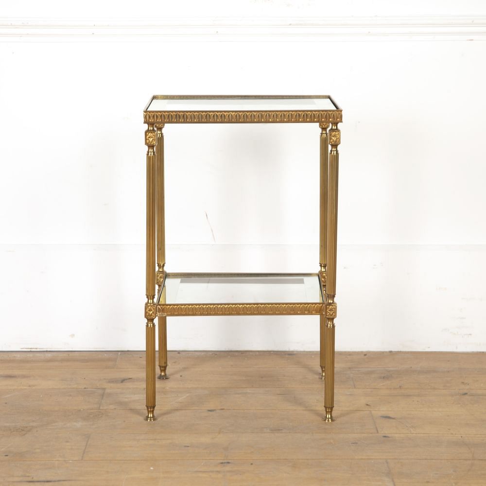 Mid-Century French Glass and Brass Side Table CO5919414