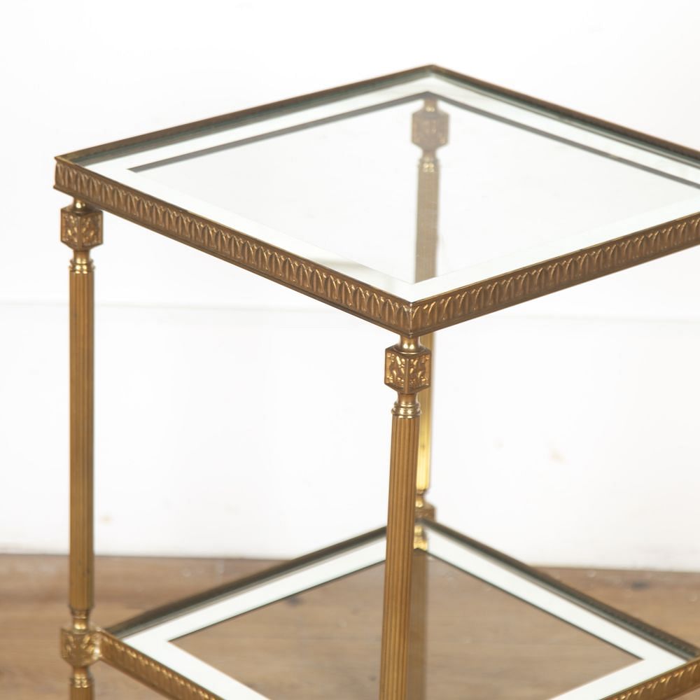 Mid-Century French Glass and Brass Side Table CO5919414