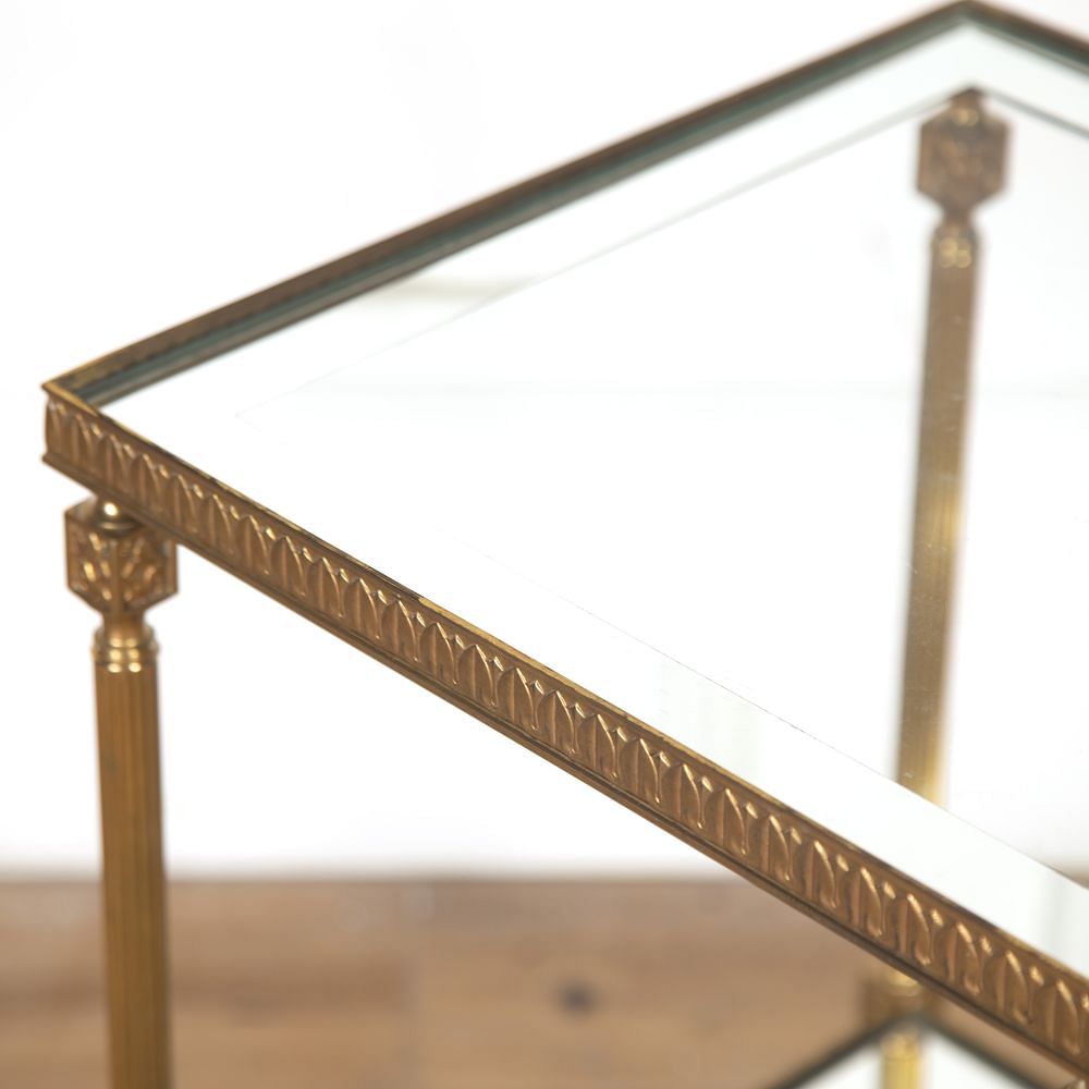 Mid-Century French Glass and Brass Side Table CO5919414