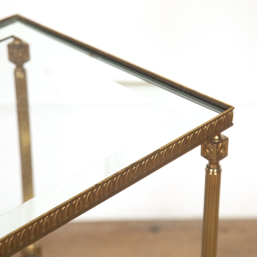 Mid-Century French Glass and Brass Side Table CO5919414