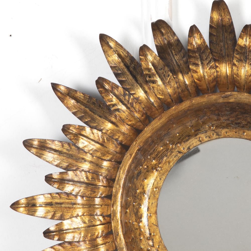 20th Century Gilt Metal Sun Mirror MI3424955