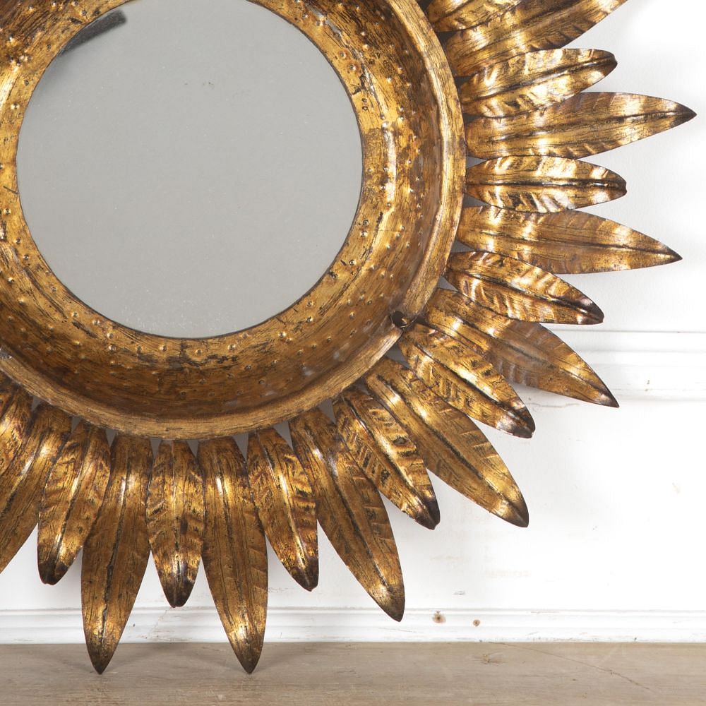 20th Century Gilt Metal Sun Mirror MI3424955