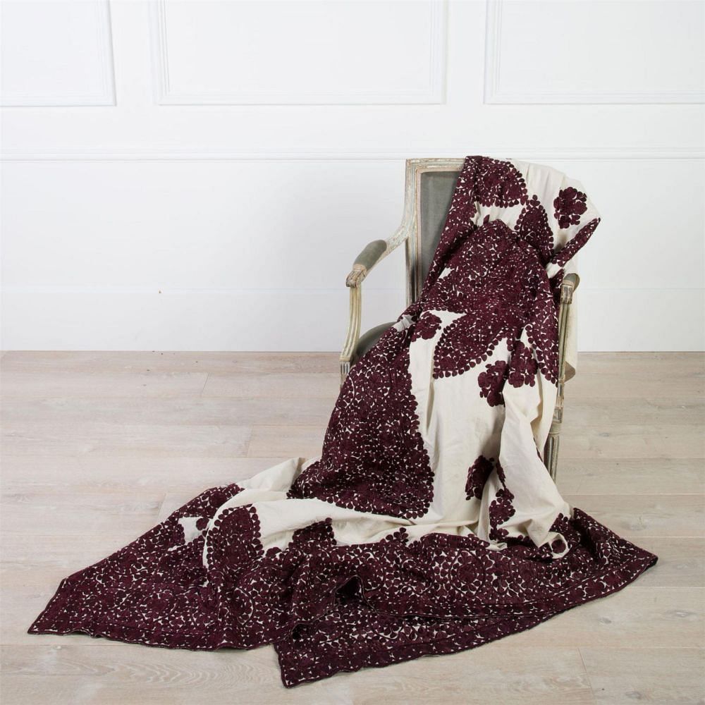 Moroccan Silk Embroidered Throw RT0153921