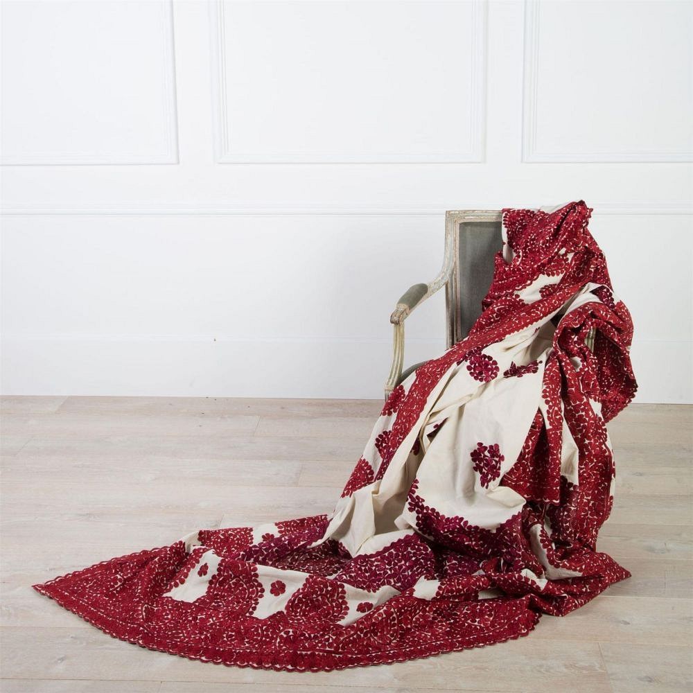 Moroccan Silk Embroidered Throw RT0153923