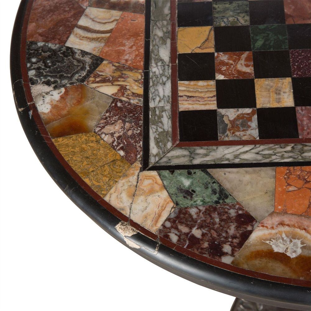 Occasional Table with Specimen Marble Chessboard Top TC0158698