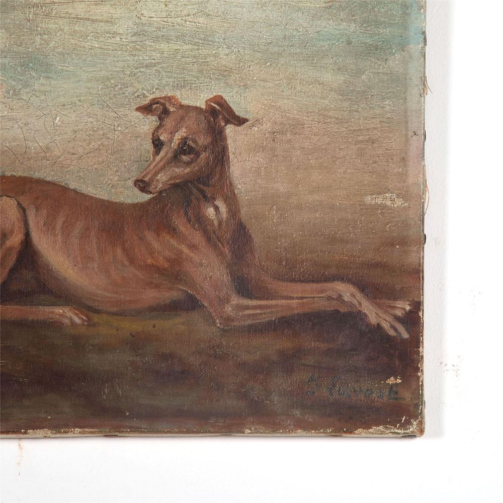 Oil on Canvas Painting of Whippets WD6061944