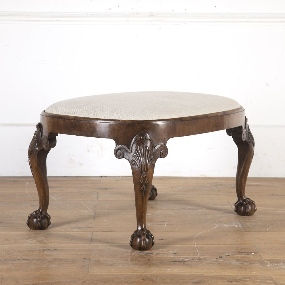 Walnut Oval Stool with Ball and Claw Feet ST1014349