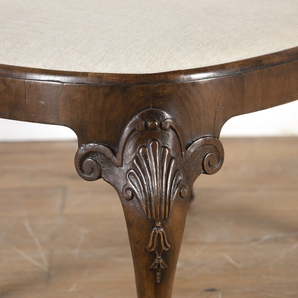 Walnut Oval Stool with Ball and Claw Feet ST1014349
