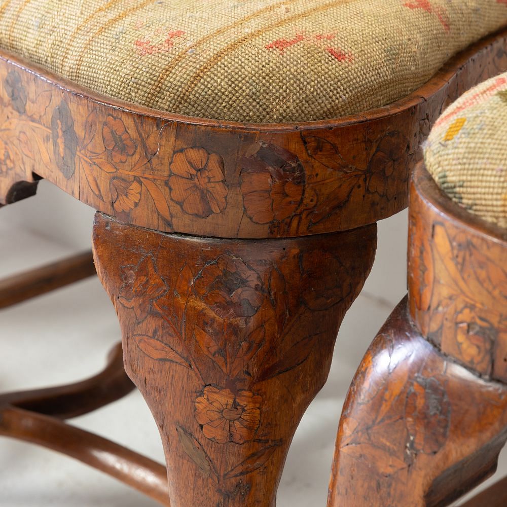 Pair of 18th Century Dutch Marquetry Side Chairs CH0622049