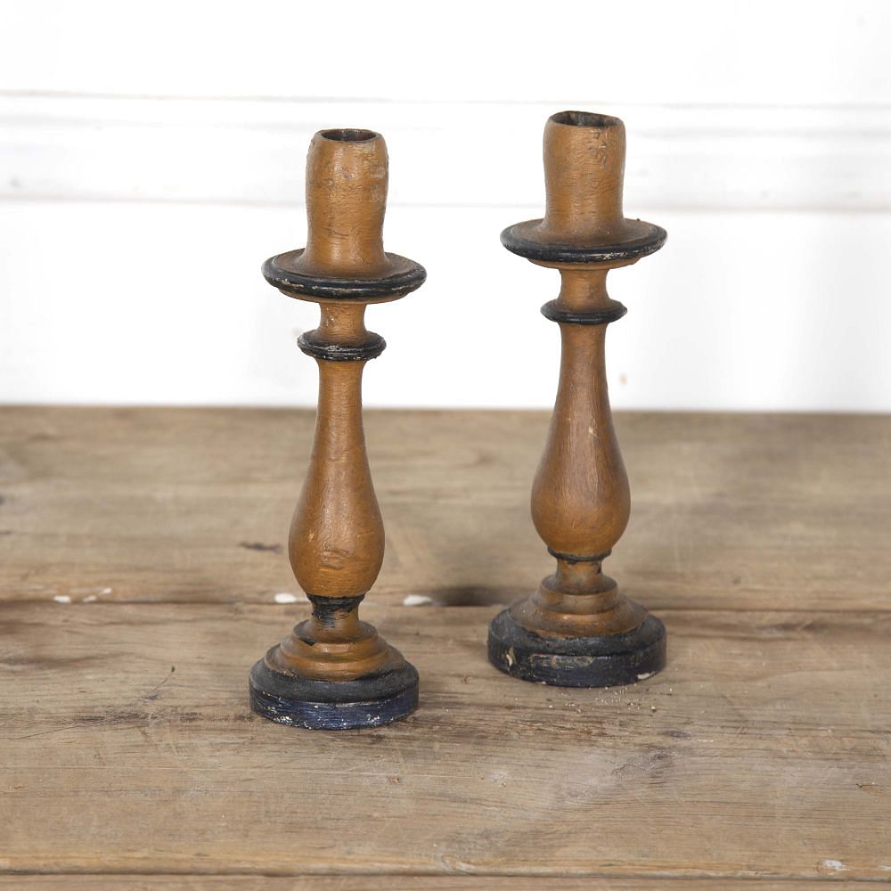 Pair of 19th Century Hand Carved French Candlesticks DA4424795