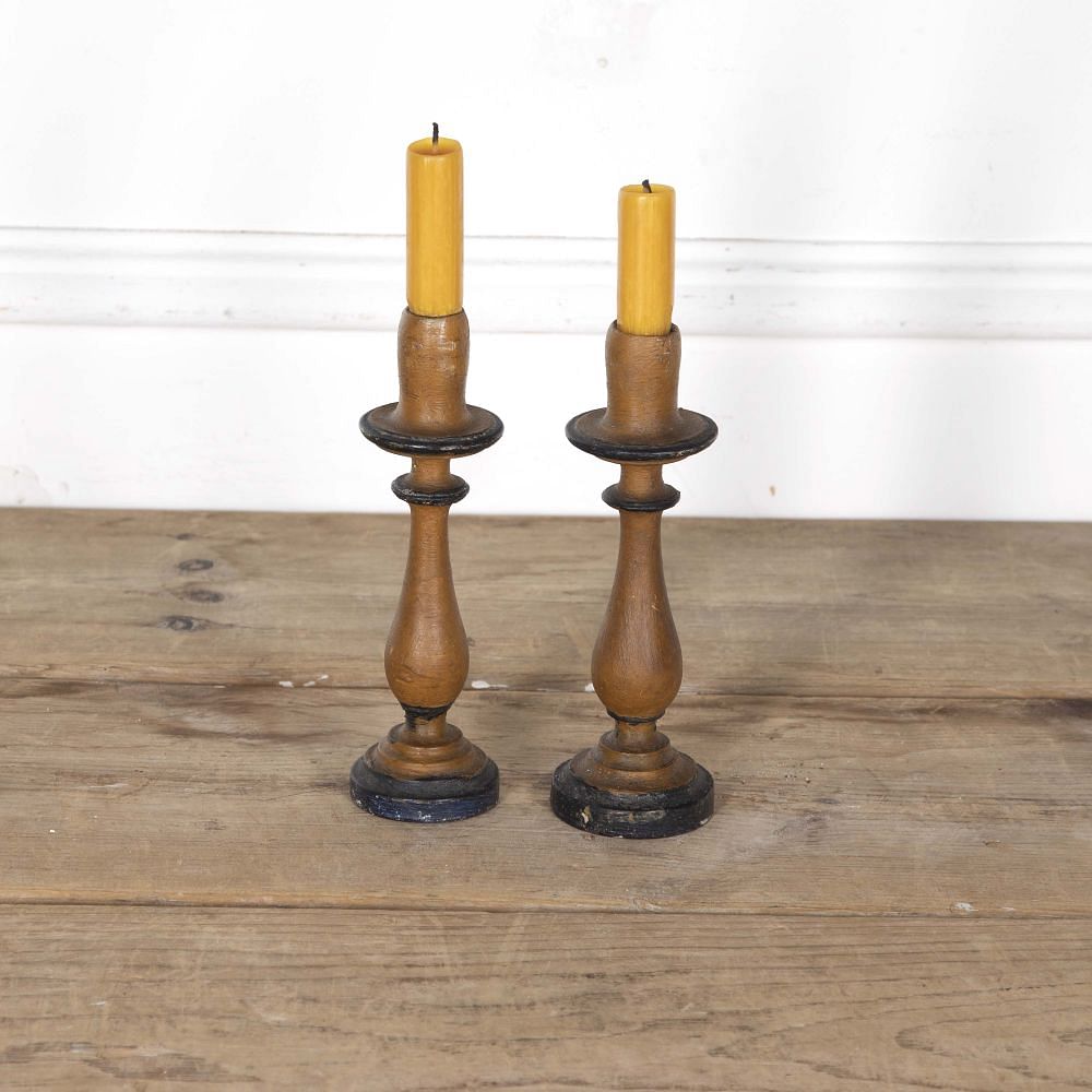 Pair of 19th Century Hand Carved French Candlesticks DA4424795