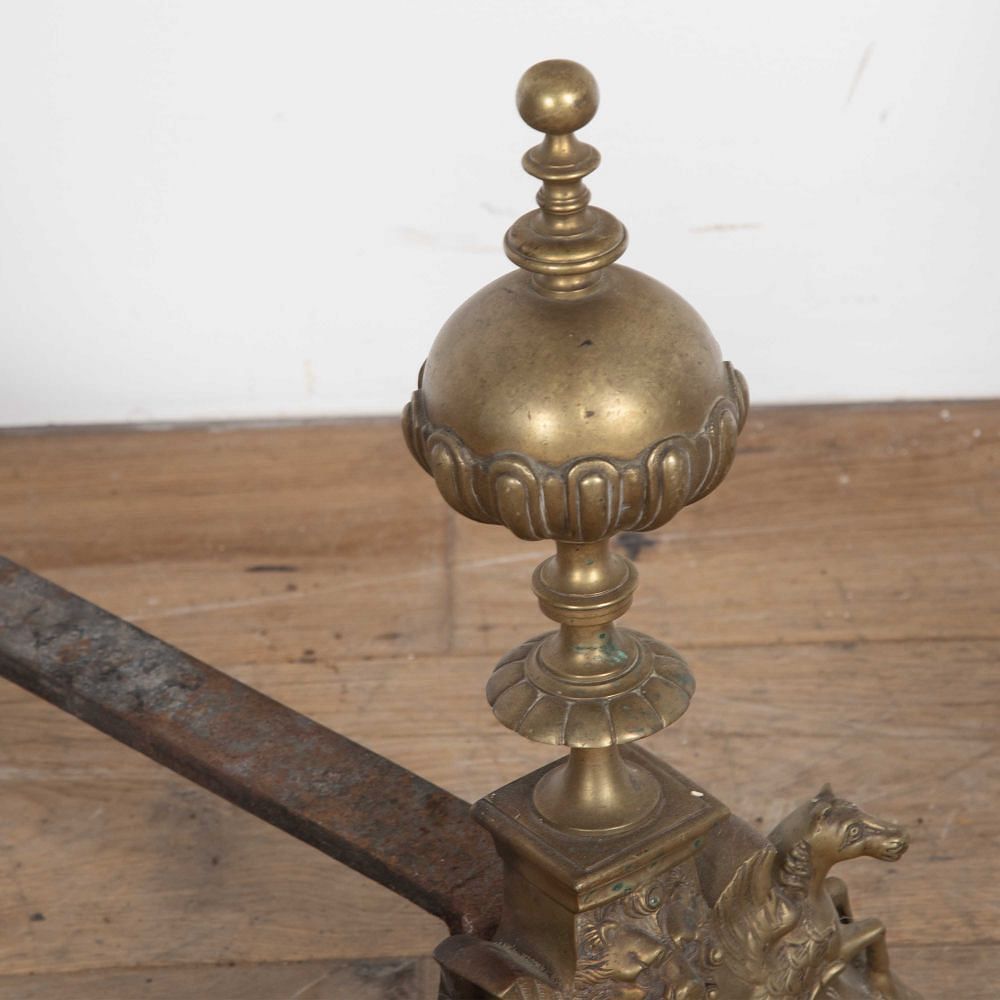 Pair of 20th Century Brass Firedogs DA8527502