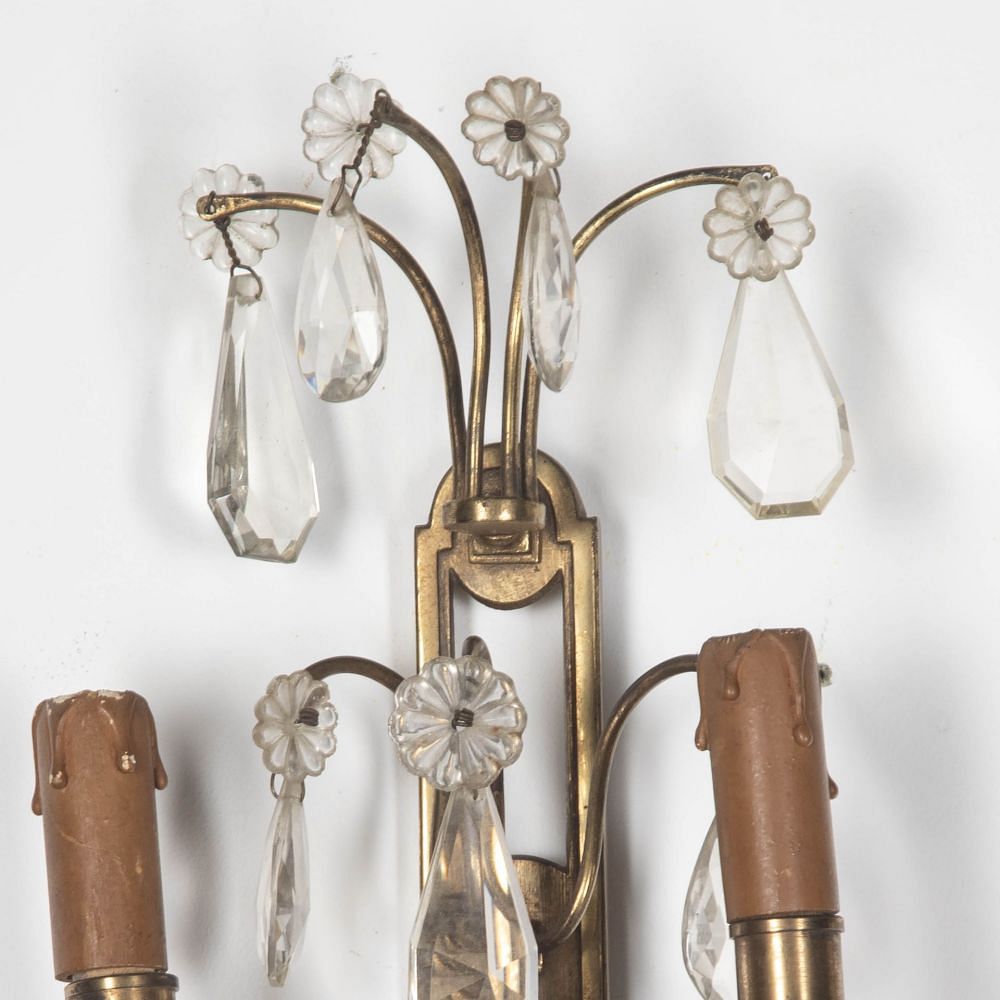 Pair of 20th Century Crystal Glass Luster Pendant Lights LC8032431
