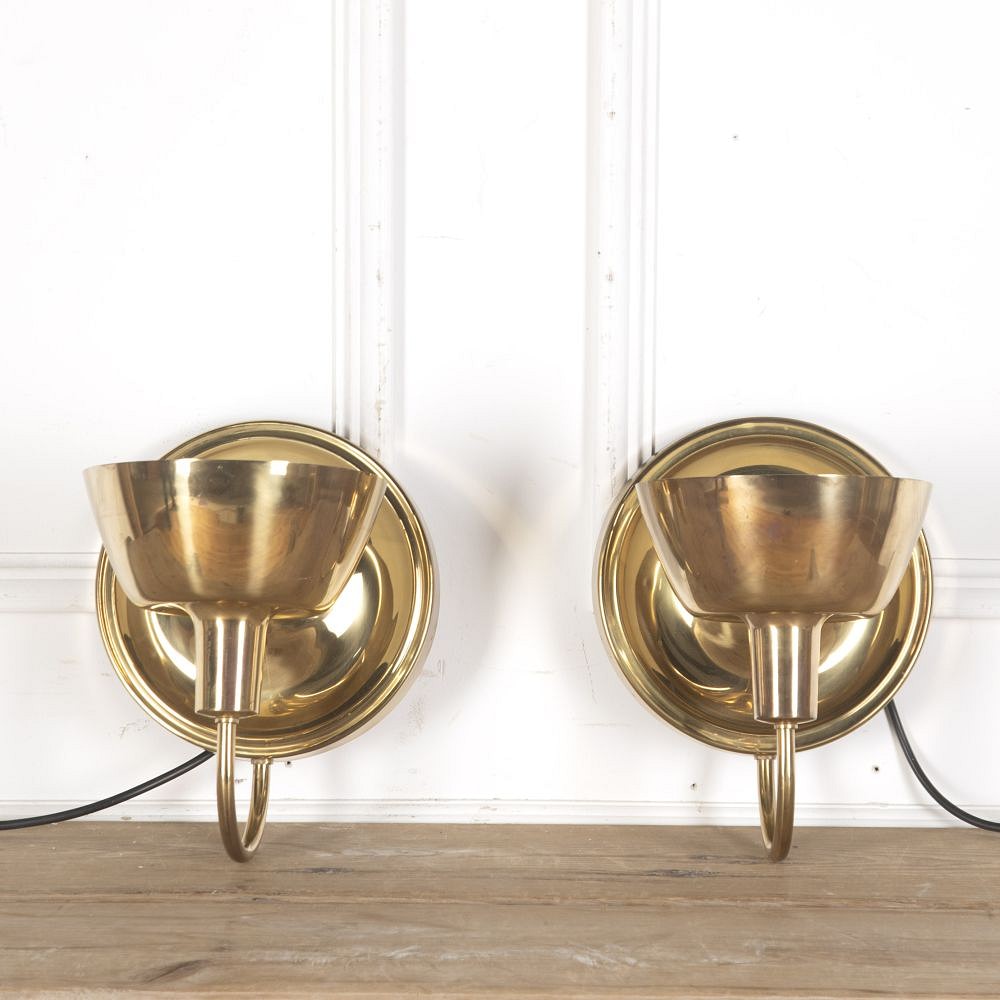 Pair Of Brass Swedish Up Lights LW5358116