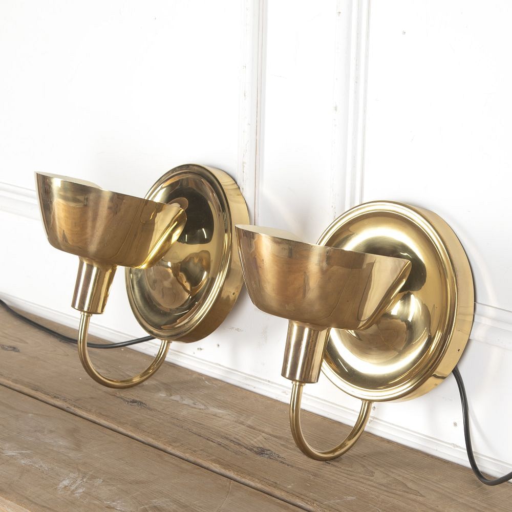 Pair Of Brass Swedish Up Lights LW5358116
